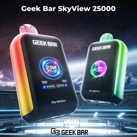 Close-up of the Sky Walker Geek Bar Vape SKYVIEW 25K Disposable mouthpiece and airflow control