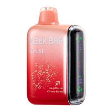 Cherry Bomb Flavor Geek Bar Pulse Vape Zodiac Edition, perfect for Sagittarius vapers who love a burst of fruity flavor