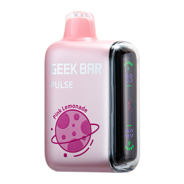 Close-up photo of the Pink Lemonade Geek Bar Pulse Vape Flavor, featuring a sleek pink design and refreshing citrus aroma for a satisfying vaping experience