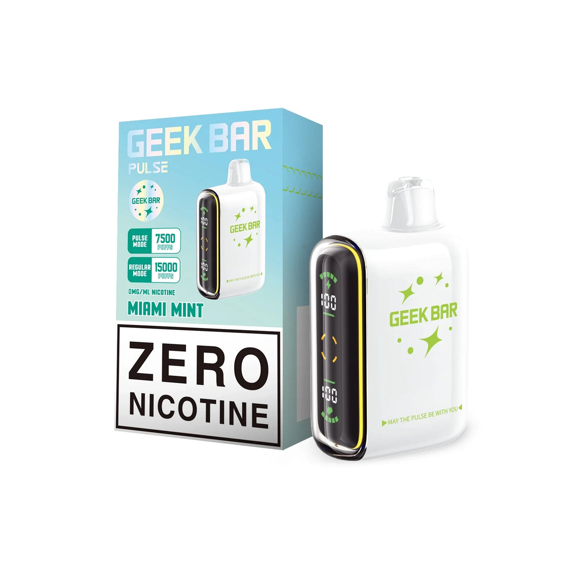 Miami Mint Flavor Geek Bar Pulse Nicotine Free Vape Disposable-Zero Nicotine-Non Nicotine  - 15000 Puffs