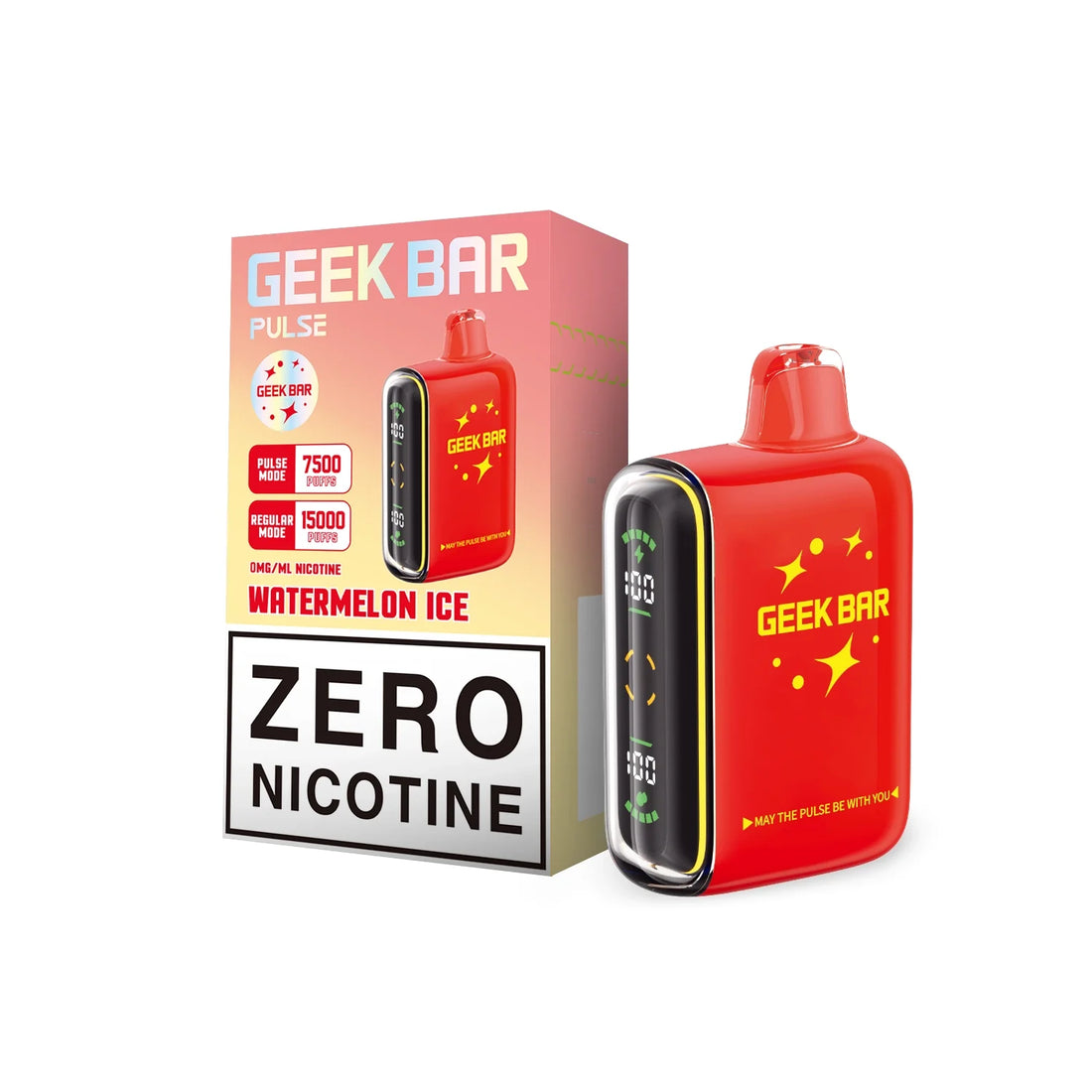 Watermelon Ice Flavor Geek Bar Pulse Nicotine Free Vape Disposable-Zero Nicotine-Non Nicotine  - 15000 Puffs