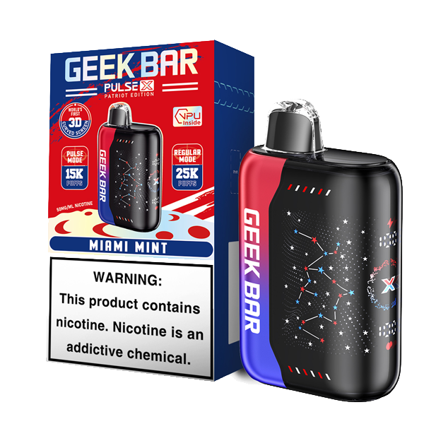 Long-lasting and flavorful Patriot Edition Miami Mint disposable vape with 25000 puffs