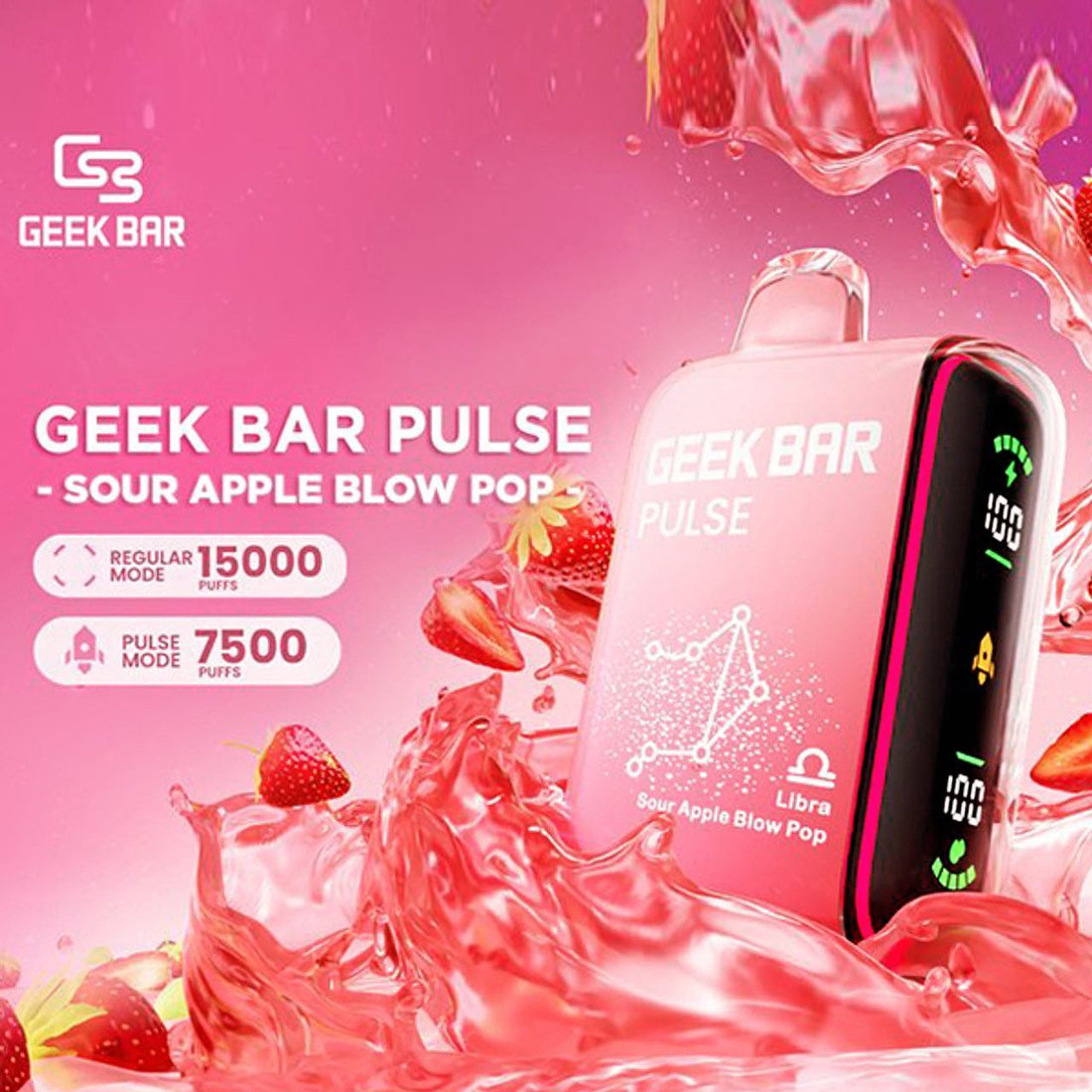 White Grape Flavor Geek Bar Pulse Vape 15000 puffs Disposable Frozen Edition vaping device with sleek design and long-lasting flavor