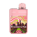 A close-up image of the Strawberry FAB Flavor Geek Bar Digiflavor lush 20K Disposable Vape, showcasing its sleek design and vibrant packaging with a focus on the strawberry flavor