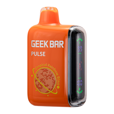 Vibrant and colorful Tropical Rainbow Blast Geek Bar Pulse Vape Flavor